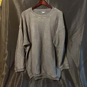 Aerie New Love Corded Oversized Sweatshirt in Smoked Grey